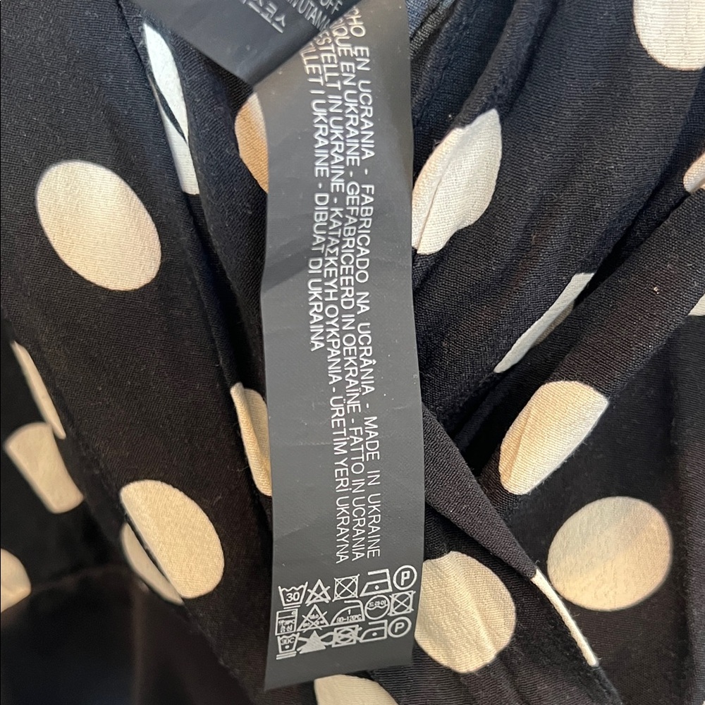 Zara Black and White Polka Dot Plunge Neckline Bodysuit Blouse - Picture 5 of 7